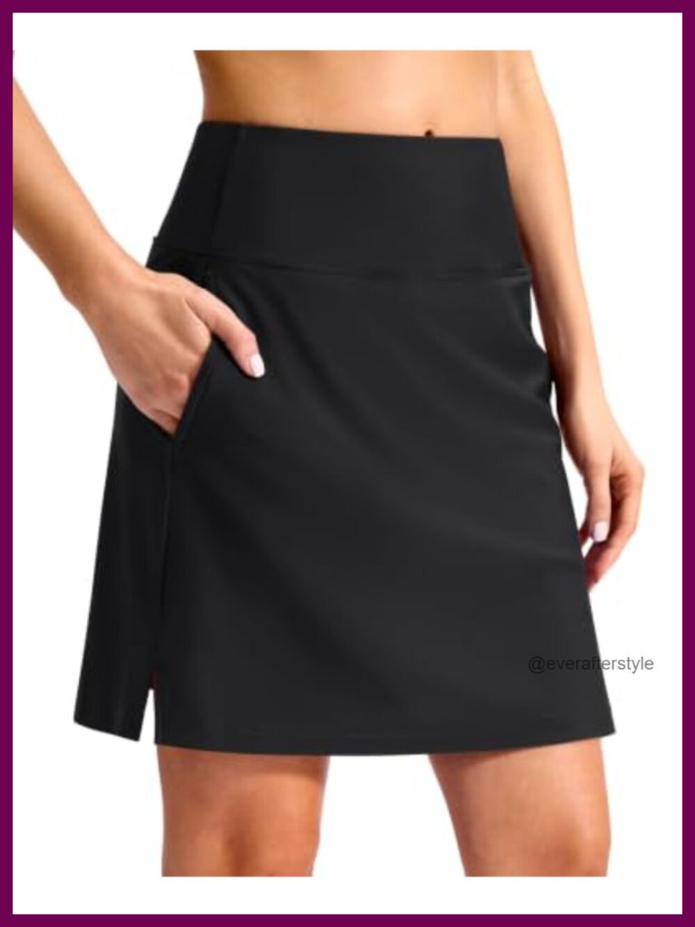 18" Long Swim Skirt with Pockets High Waisted A-Line UPF 50+ Chlorine Resistant